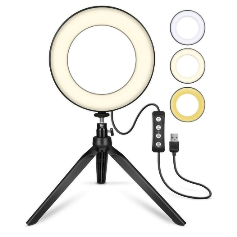 Anillo de luz LED Beauty Selfie de 6 pulgadas con soporte para trípode