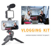 Nuevo producto Smartphone Video LED luz de relleno trípode estudio micrófono Vlogging Kit